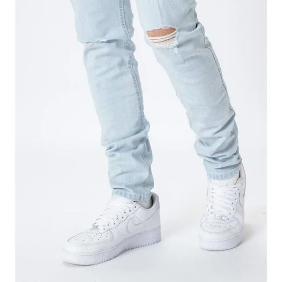 Zanerobe Sz 30 BNWOT men's light blue denim jeans joe blow distressed